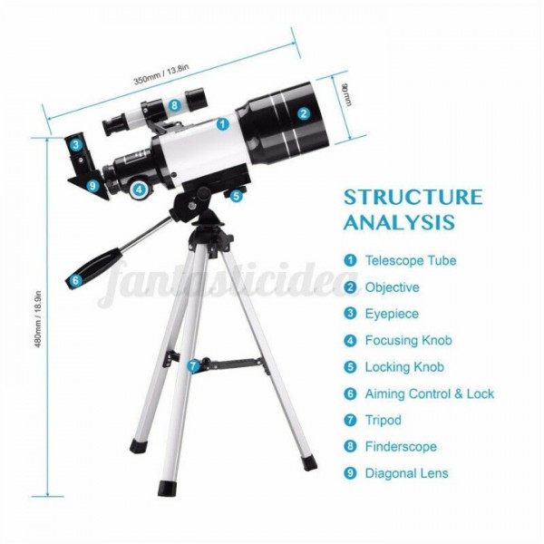 Astronomical Telescope for Kids with Adjustable Tripod