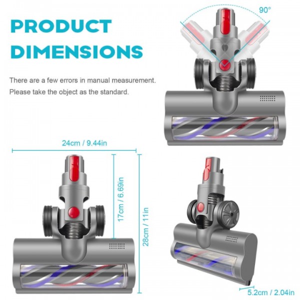 Turbobürste Staubsauger Düse Turbodüse für Dyson V7 V8 V10 V11 V15 Bodendüse DHL