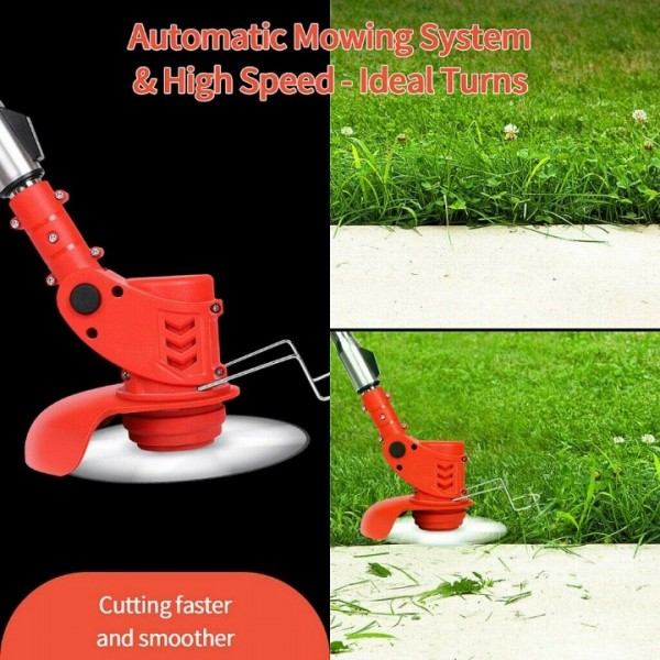 12V Cordless Lawn Mower – 650W Adjustable Grass Trimmer