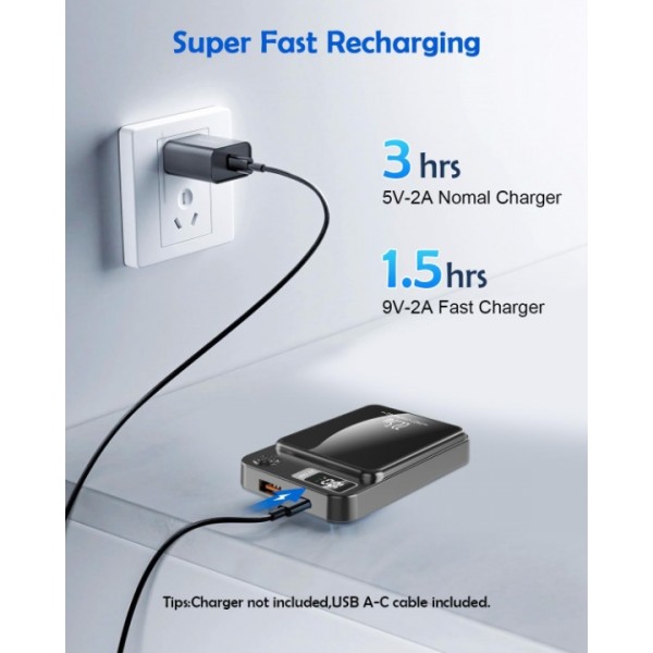 10000mAh Powerbank Mini Kompakte Externer Akku Kleine und Leichter Power Bank DE