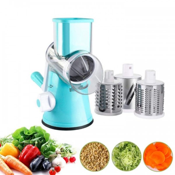 3-In-1 Rotary Food Slicer Chopper Cheese Grater Fruit Vegetable Shredder Cutter
