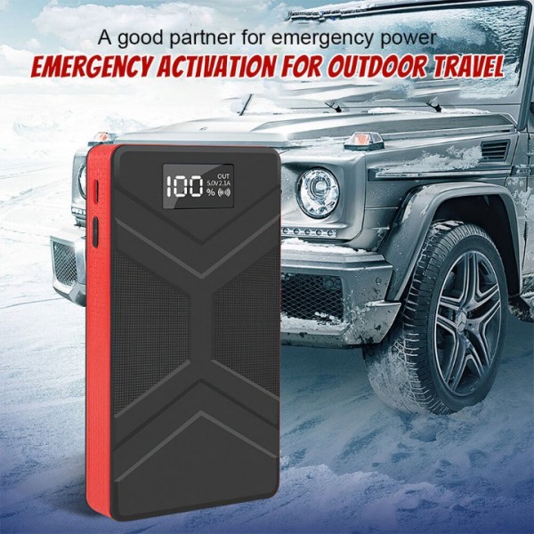 30000mAh Auto-Starthilfe 12V – Leistungsstarker Jump Starter mit Powerbank & USB-Ladegerät – Inkl. Überlastschutz & LED-Notlicht