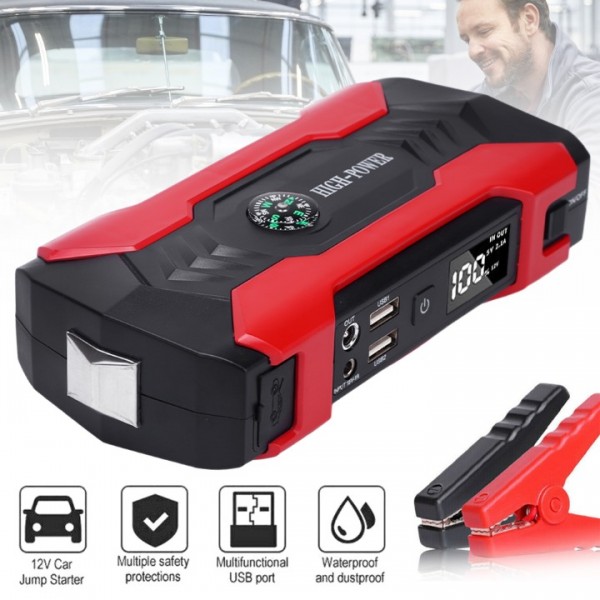28000mAh Auto-Starthilfe 12V – Leistungsstarker Jump Starter für – Inkl. USB-Ladegerät, LED-Taschenlampe & Überlastschutz – Kompakt & Notfall-tauglich