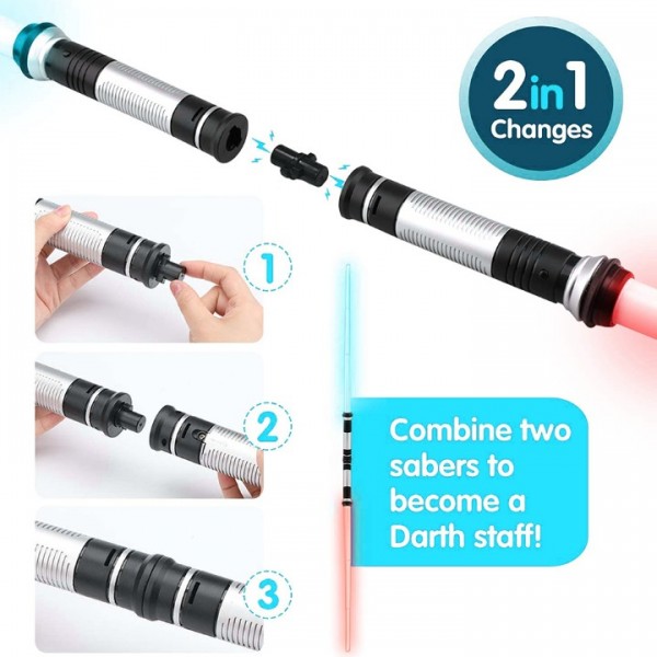 2pack Star-wars LED Lightsaber Saber Swords Flashing Light Toys with Sound Kids