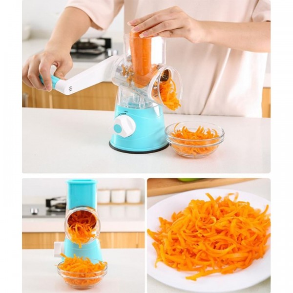 3-In-1 Rotary Food Slicer Chopper Cheese Grater Fruit Vegetable Shredder Cutter