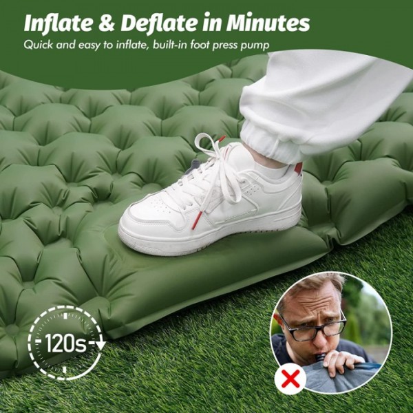 2 Person Isomatte Camping Luftmatratze Selbstaufblasend Groß Outdoor Matratze DE