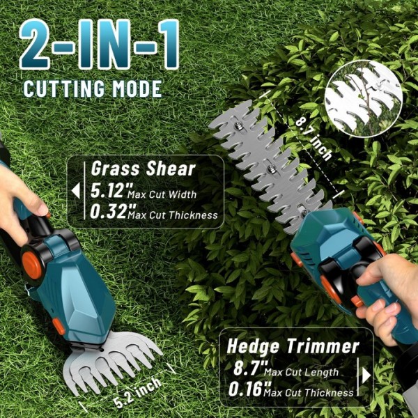 Cordless Hedge Trimmer with Adjustable Blade Angles 