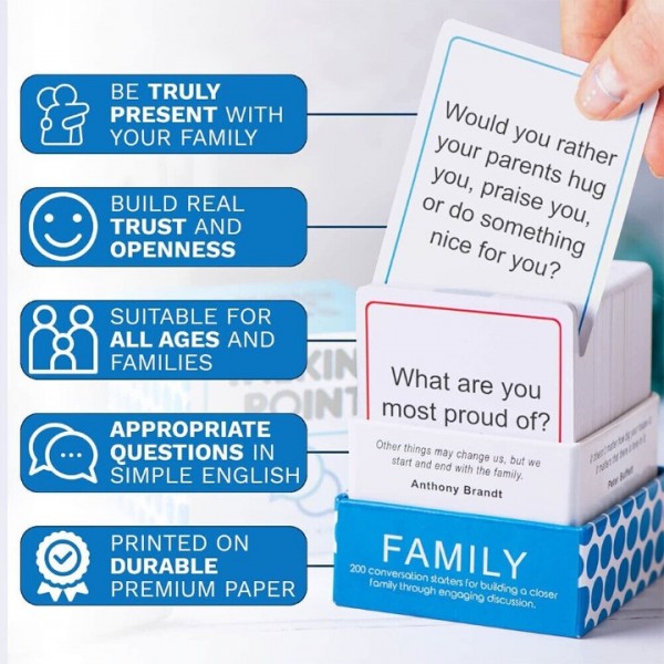 Talking Point Game 200 Family Couples Conversation Starters With Purpose Card UK