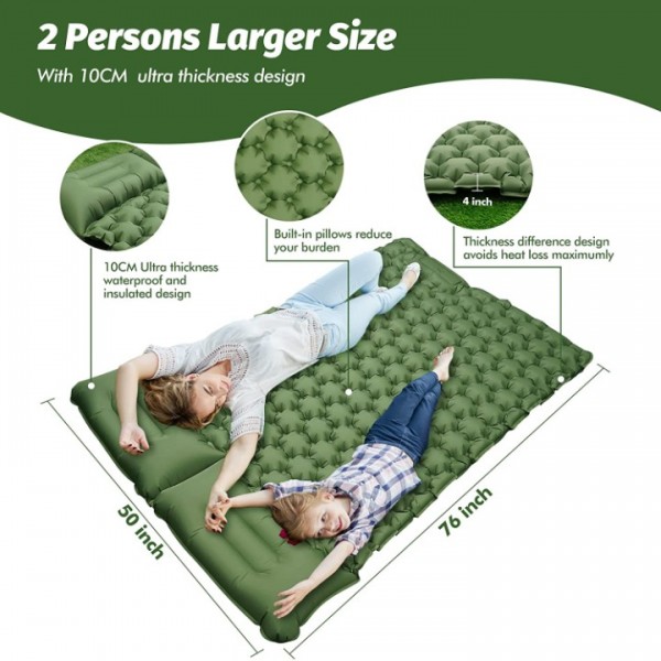 2 Person Isomatte Camping Luftmatratze Selbstaufblasend Groß Outdoor Matratze DE