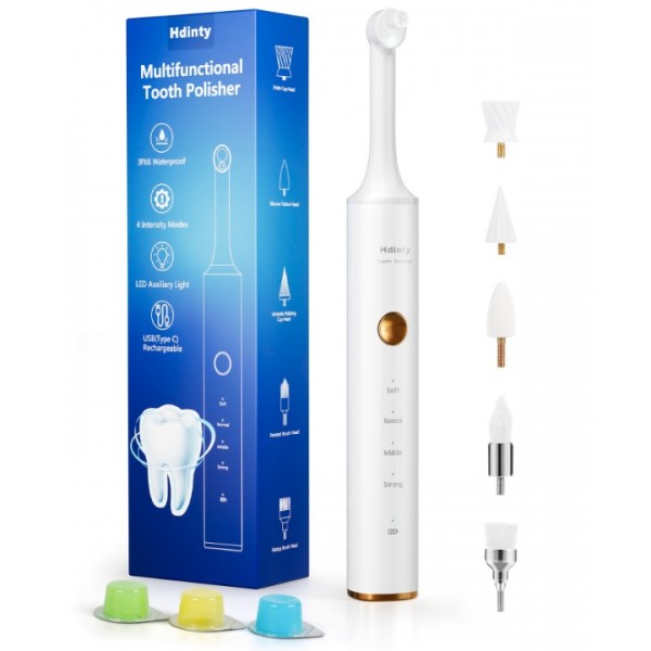 Tooth Polisher Rechargeable Plaque Remover for Teeth Whitening