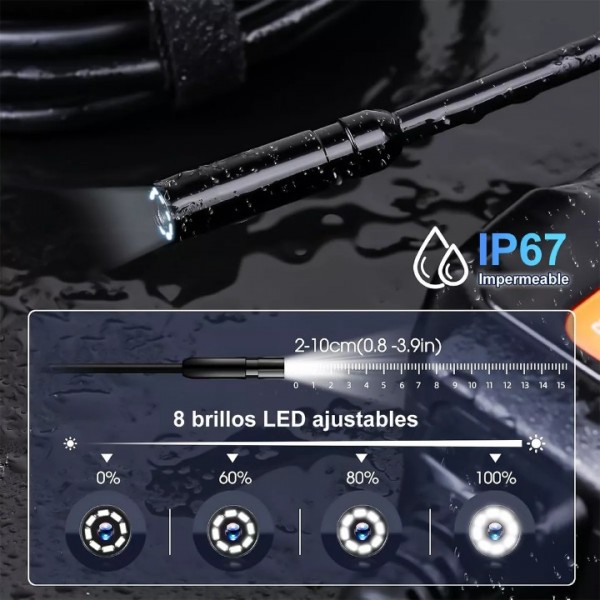 Industrial Endoscope Camera Borescope 1080p 4.3'' Hd 5m
