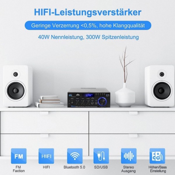 Bluetooth 2.0 Audio Amplifier with Karaoke FM