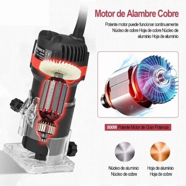 30000RPM Compact Router Tool for Wood Edge Trimming