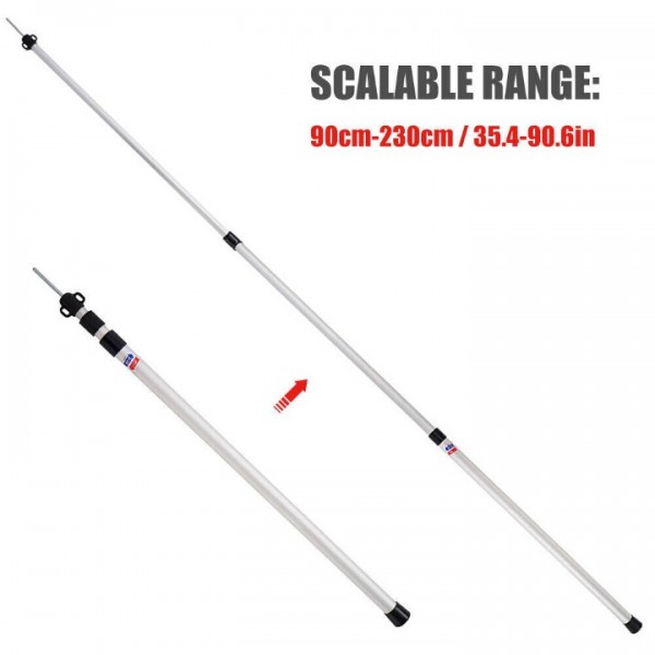 2x Alu-Teleskopstangen 230cm für Zelt & Tarp - Stabile Aufstellstangen für Sonnensegel, Markise und Camping - Leicht & Korrosionsbeständig