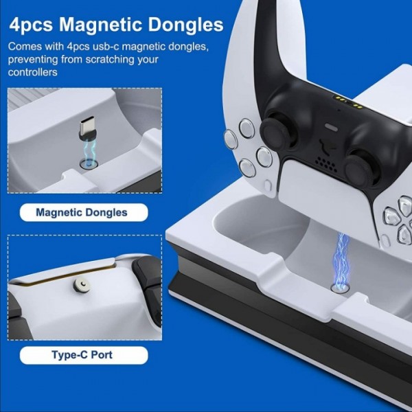 PS5 Cooling Stand with Dual Controller Charging Dock Station