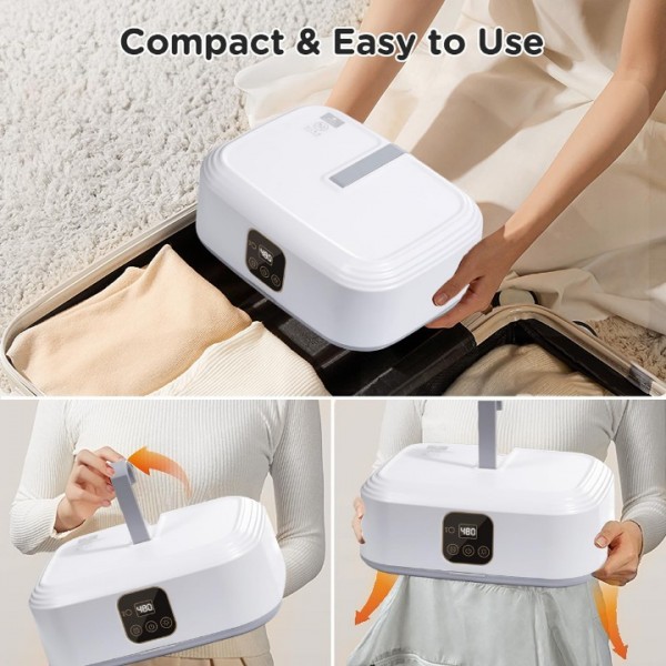 600W Portable Electric Clothes Dryer with Remote Control Timer