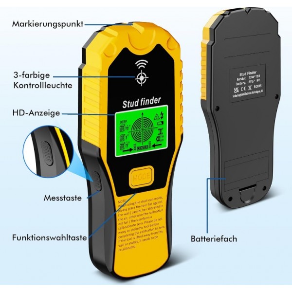 Multifunktionaler Wand und Leitungsdetektor