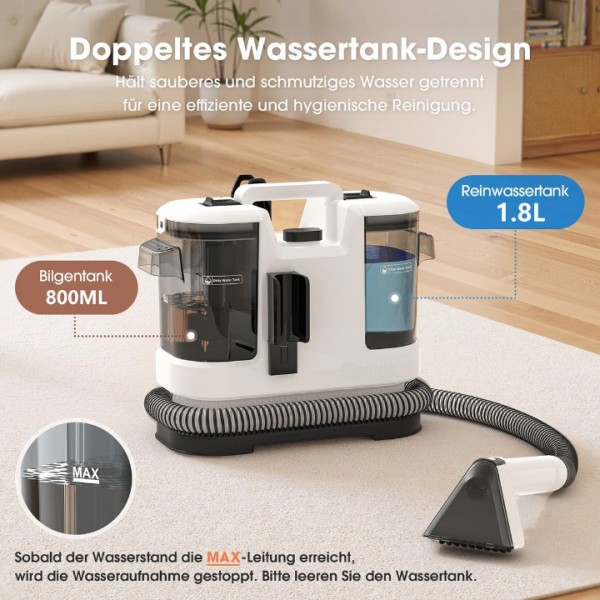 450W Wet Dry Vacuum Cleaner with Dual Water Tanks