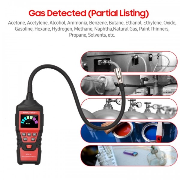 Portable Combustible Gas Detector with Auto Reset 40cm Flexible Probe