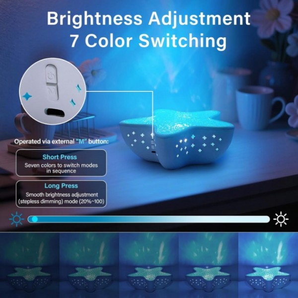 Starfish Starry Sky Projector Lamp